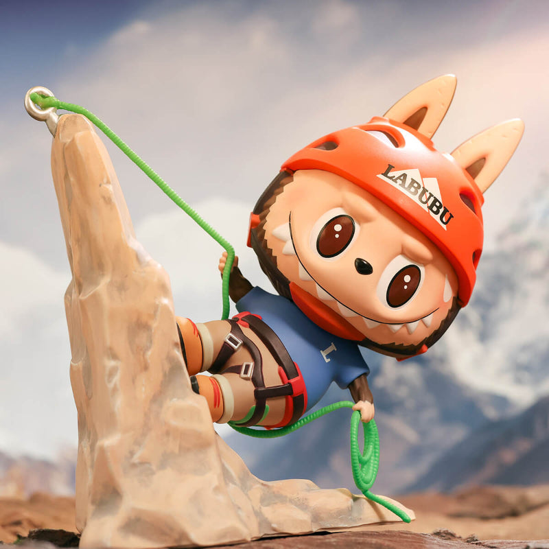 Labubu Climber Figurine – Fixed Pose Display with Rock Base
