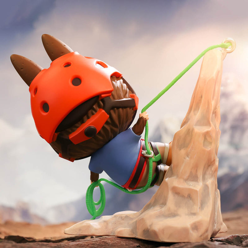 Labubu Climber Figurine – Fixed Pose Display with Rock Base