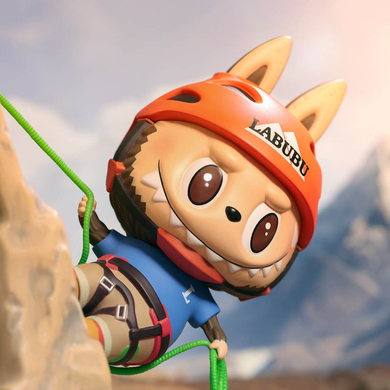 Labubu Climber Figurine – Fixed Pose Display with Rock Base