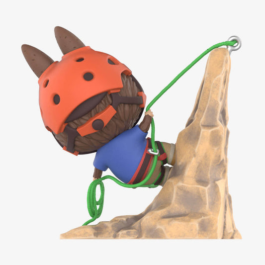 Labubu Climber Figurine – Fixed Pose Display with Rock Base