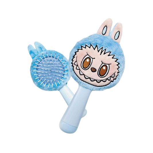 Labubu Character Plush Comb – Hidden Brush Accessory with Soft Handle and Pastel Finish